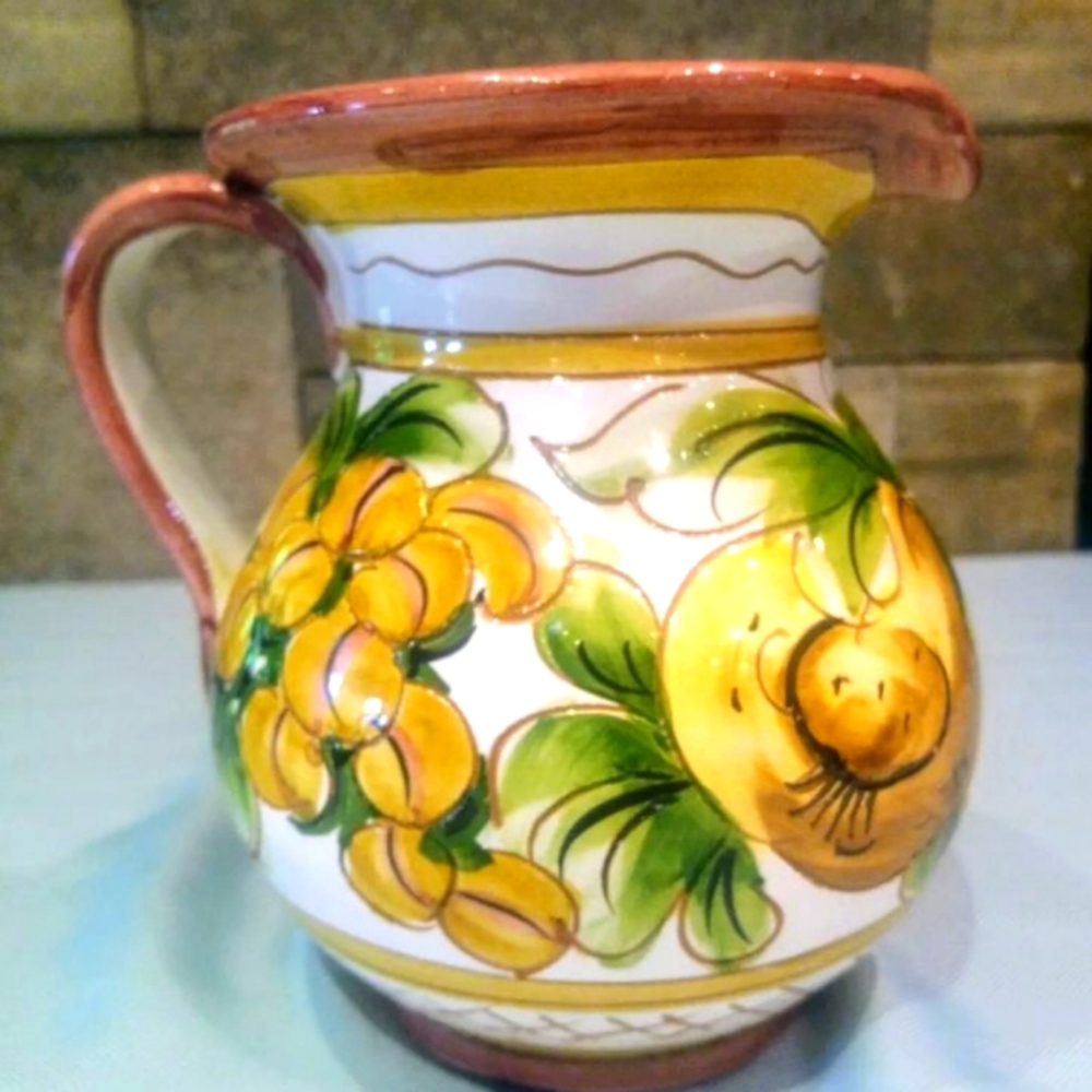 Italian pottery pitcher / Terracotta water jug.